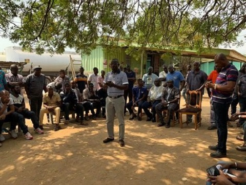 Leadership of the National Premix Fuel Secretariat with members of the Ghana Tanker Drivers Union