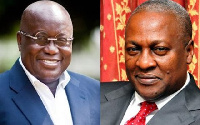 President John Dramani Mahama (R) with Nana Akufo-Addo (L)