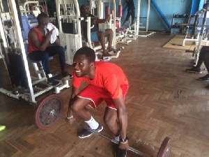 Inter Allies goalkeeper Kwame Osei at the Accra Sports Stadium Gym.