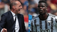 Massimiliano Allegri (left), Paul Pogba (right)