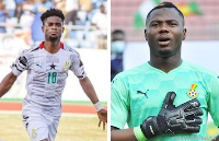 Hearts striker, Daniel Afriyie and Kotoko goalkeeper, Danlad Ibrahim