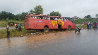 The accident happened at Amanase near the Suhum stretch of the Accra to Kumasi highway