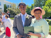 Sarah Adwoa Safo (right) and her son Kelvin (left)