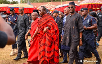 Joseph Osei-Owusu, First Deputy Speaker of Parliament with others at  Asantehemaa's funeral rite