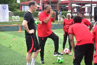 Liverpool legend John Barnes makes special appearance at the soccer clinic