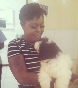 Afia Schwarzenegger and her dog