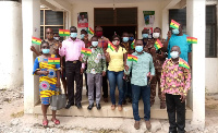 Participants pose for a photo after the dialogue