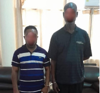 Two suspects in Mankessim ritual murder case, Pastor Darko (left) and Nana Darko