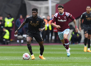 Black Stars Midfielder, Thomas Partey Against West Ham United