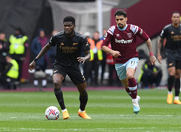 Black Stars midfielder, Thomas Partey against West Ham United