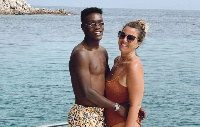 Emmanuel Gyasi with his Italian girlfriend