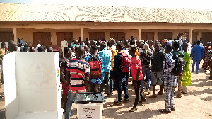 NDC delegates at the voting center