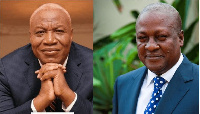 John Dramani Mahama (right), Prof Joshua Alabi (left)