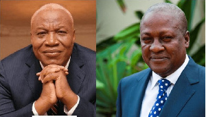 John Dramani Mahama (right), Prof Joshua Alabi (left)