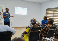 Emmanuel Acquah addressing participants in Damongo