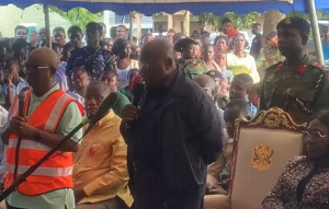 Akufo- Addo addressing flood victims in the Volta Region