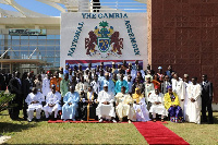 Members of parliament in a photo with President Adama Barrow