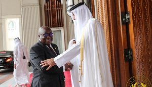 Emir of Qatar Sheikh Hamad Al Thani with President Akufo-Addo