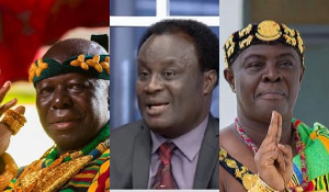 Otumfuo Osei Tutu II, Yaw Anokye Frimpong and Oseadeyo Agyeman Badu II (from left to right)