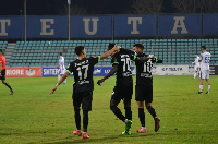 The 27-year-old (middle) scored a late equalizer to rescue a point for his side