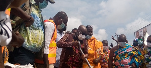 The durber and sod cutting ceremony forms part of the presidents visit to the Western Region