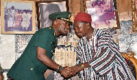 Comptroller-General of Immigration Kwame Asuah Takyi (left) with Paga Pio, Charles Awia Awampaga