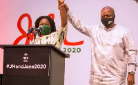 Former President and flagbearer of the NDC, John Dramani Mahama together with Prof. Jane Naana