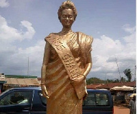 Statue of the first winner of Miss Ghana contest Monica Amekoafia