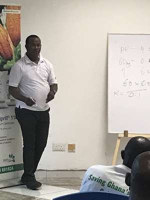 Mr. Daniel Attivor, an agronomist for Omya West Africa