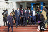 John Dramani Mahama and his team at the Supreme Court