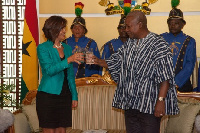 Mahama and the incoming Mexico ambassador to Ghana, H.E. Mrs. Maria de Los Angeles Arriola Aguirre