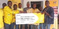 MTN Ghana presented a 3,000 cheque to the Waala Traditional Council