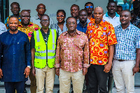 Agric Minister (middle front row) after meeting some stakeholders