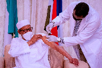 Buhari receives his final AstraZeneca jab in Abuja on May 29