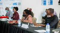 A panel of judges during the final pitching exercise in Kigali. Photo by Dan Nsengiyumva