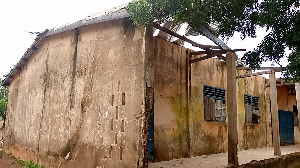 A classroom block of Saint Monica R/C Junior High School in Dundo