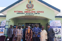 Ambassador Sullivan (fourth from right) with some regional health officials