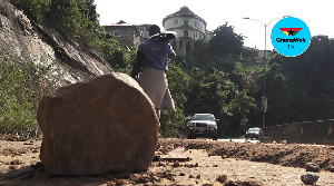 Scene of the incident at the Aburi Mountain on July 5, 2023