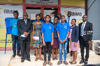 KETASCO NSMQ finalists with Larry Kwesi Jiagge, others. Photo Credit: Kobby Blay