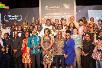 President Akufo-Addo with some of the winners ina group photograph