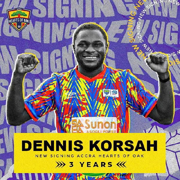 Dennis Korsah has joined Accra Hearts of Oak from Ebusua Dwarfs