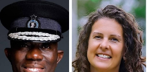 IGP George Dampare (right),  British High Commissioner, Harriet Thompson (left