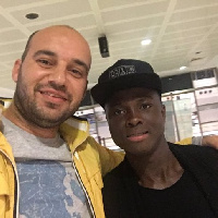 Samuel Inkoom and his agent Tekin Birinci arriving in Antalya on Wednesday early morning