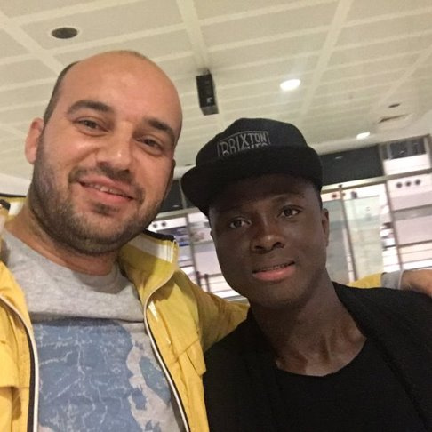 Samuel Inkoom and his agent Tekin Birinci arriving in Antalya on Wednesday early morning