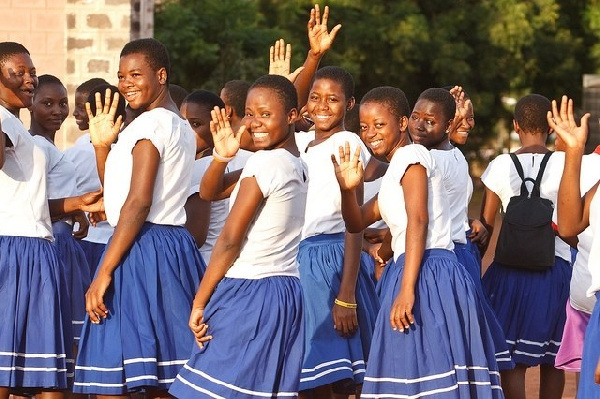 A photo of  female students from Ghana. File photo