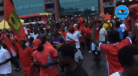 Jubilant Kotoko fans celebrating the victory