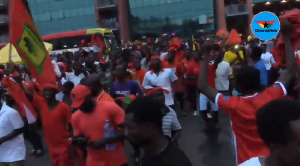 Jubilant Kotoko fans celebrating the victory