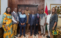 Leadership of the Mobile Money Agents Association of Ghana at the Flagstaff House