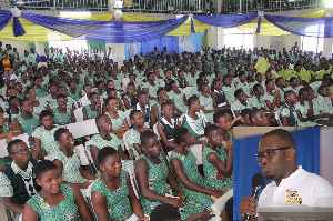 Gabriel Opoku-Asare, Corporate Relations Director of GGBL, addressing the students