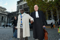 Fabien Neretse (L) is the first person to be convicted in Belgium on such a charge